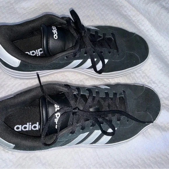 Adidas Women's VL Court Bold platform black suede sneakers - Picture 4 of 6